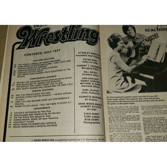 INSIDE WRESTLING 7/77 dusty rhodes/ken patera/ric flair/wahoo mcdaniel - Picture 2 of 5